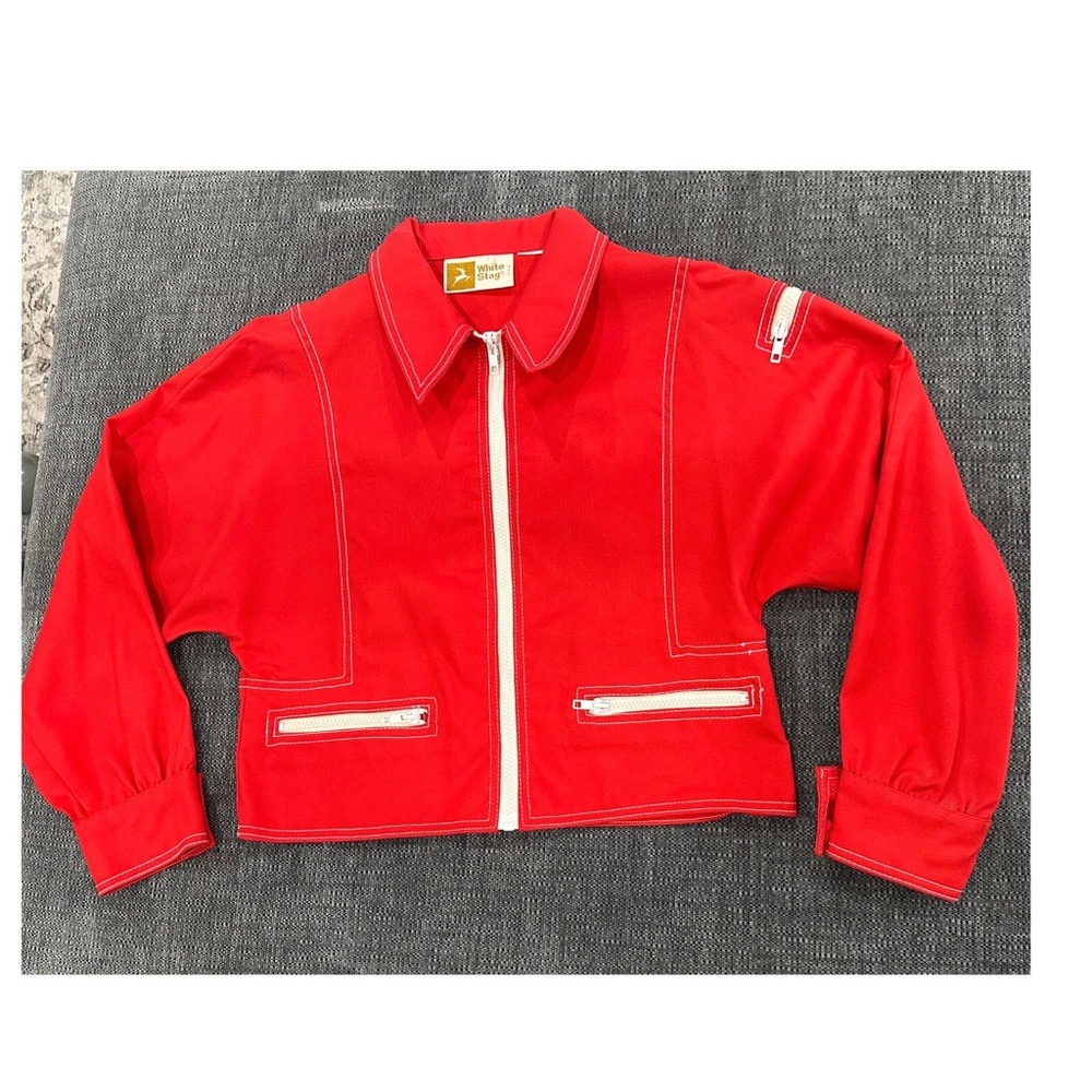 Vintage 70s Mod Canvas Dolman Sleeved windbreaker & high waisted wide leg pants. - Picture 5 of 12